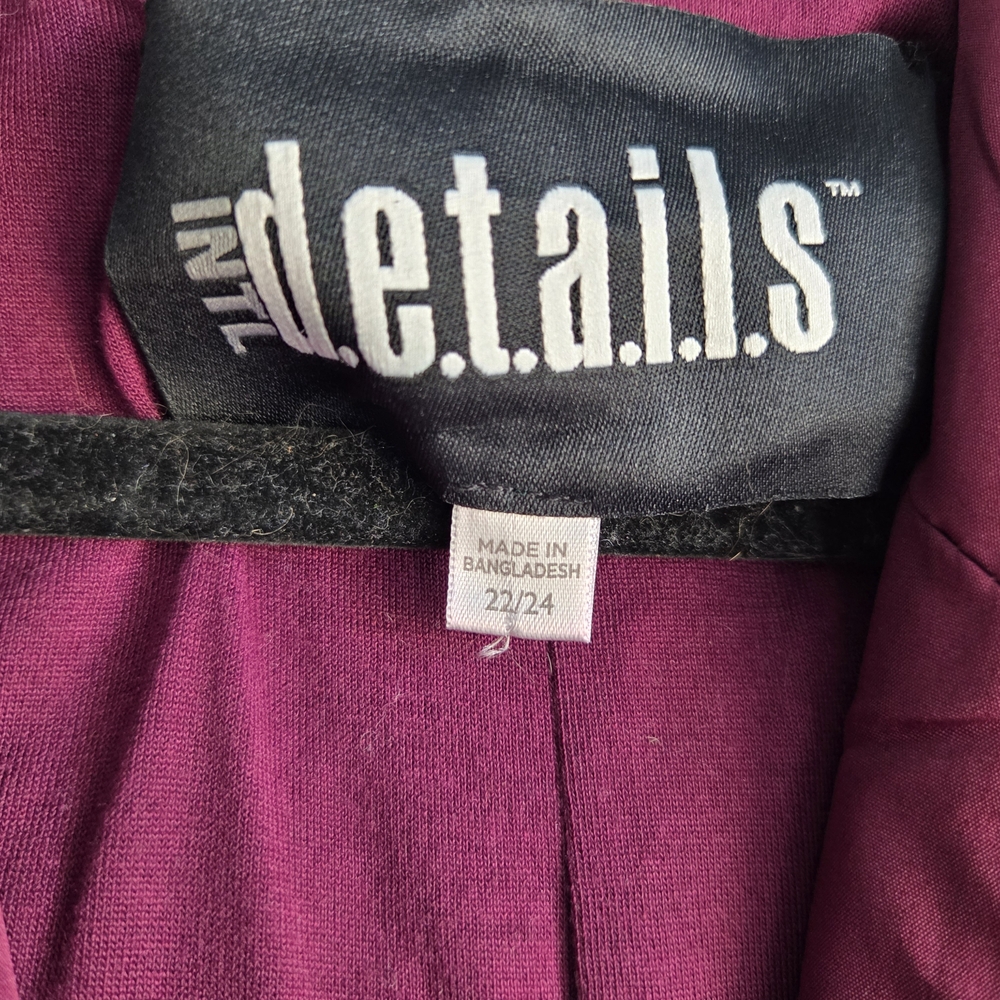 Intl. Details Plus Size 22/24 Gorpcore Plum Hooded Windbreaker Anorak - Picture 5 of 6